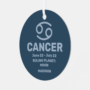 YOUR Name & Photo Zodiac Sign Cancer Metal Tree Decoration