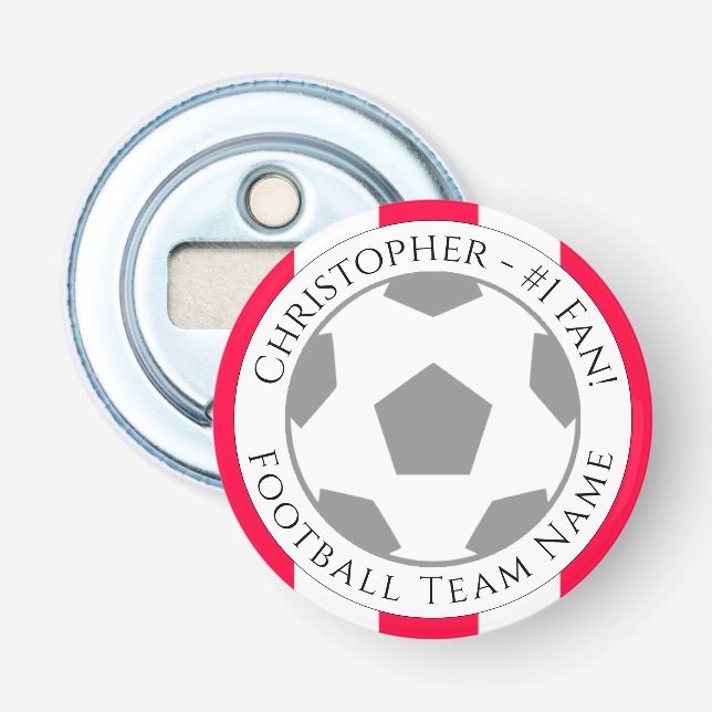 Your Name plus Football Team Name Bottle Opener (Front)