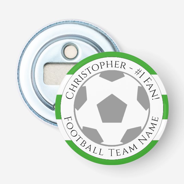 Your Name plus Football Team Name Bottle Opener (Front)