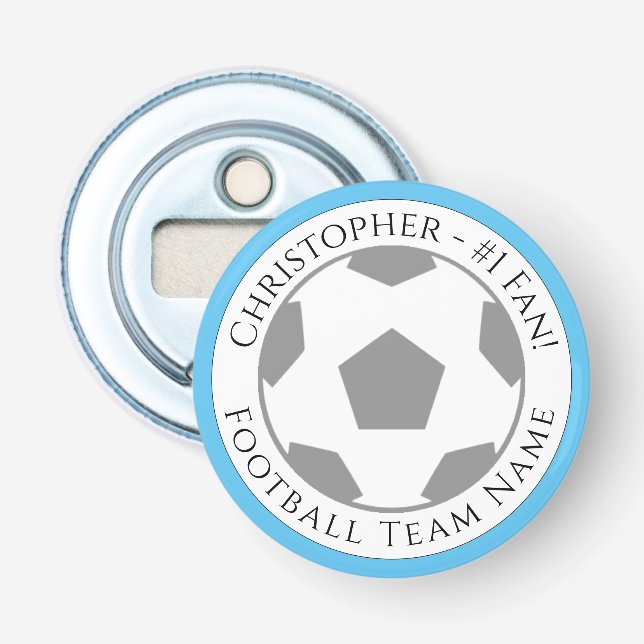 Your Name plus Football Team Name Bottle Opener (Front)