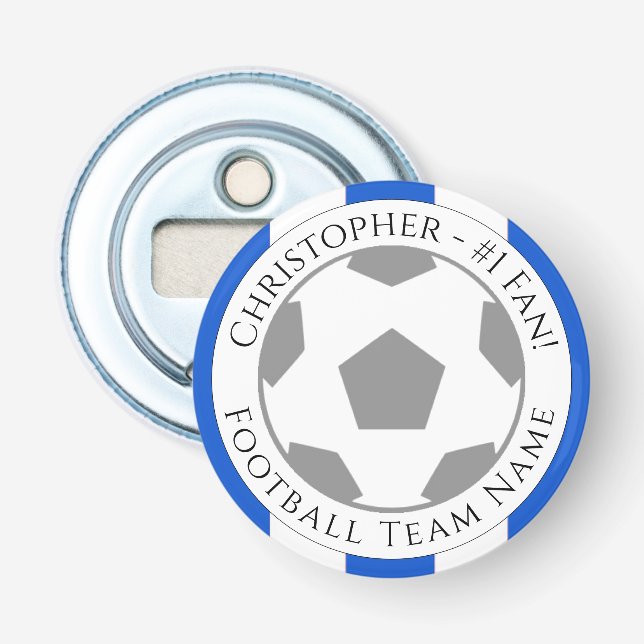 Your Name plus Football Team Name Bottle Opener (Front)