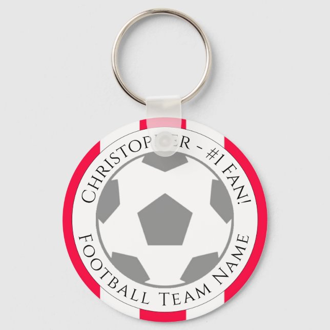 Your Name plus Football Team Name Key Ring (Front)