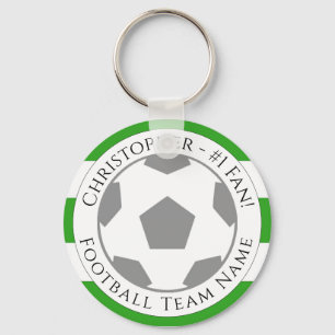 Your Name plus Football Team Name Key Ring