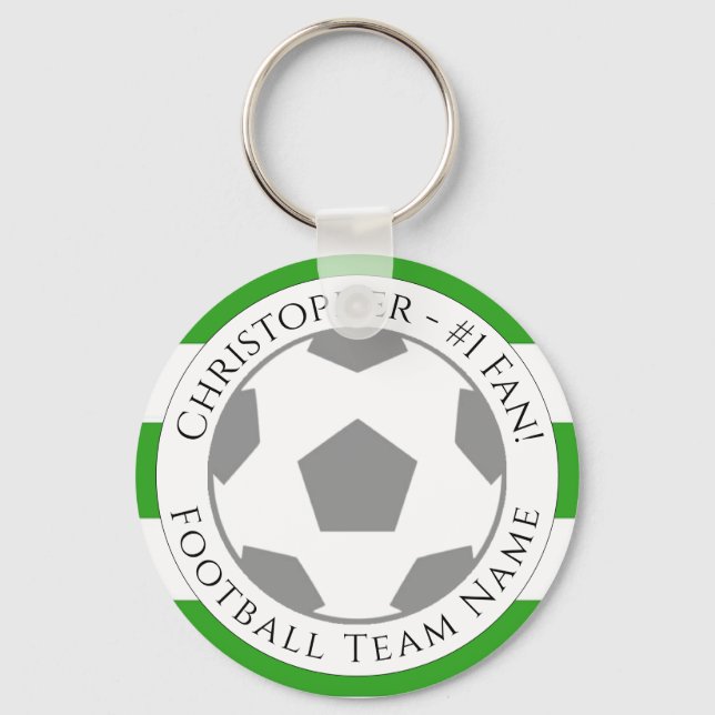 Your Name plus Football Team Name Key Ring (Front)