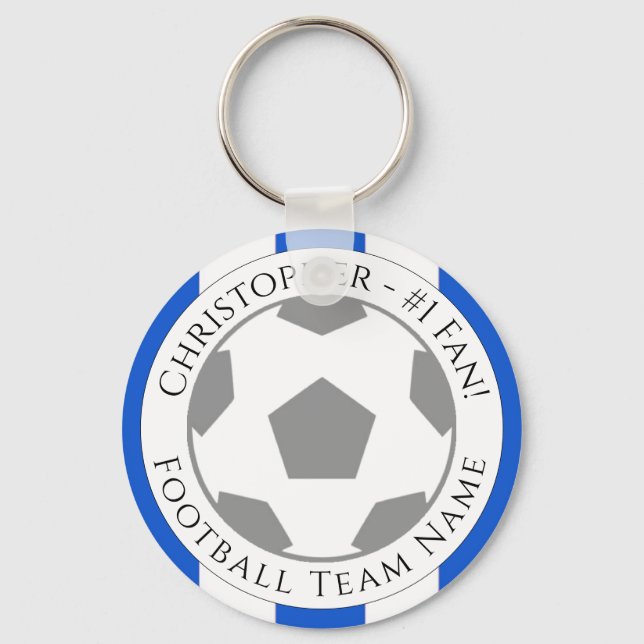 Your Name plus Football Team Name Key Ring (Front)