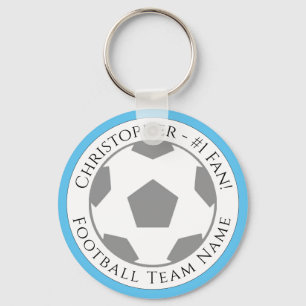 Your Name plus Football Team Name Key Ring