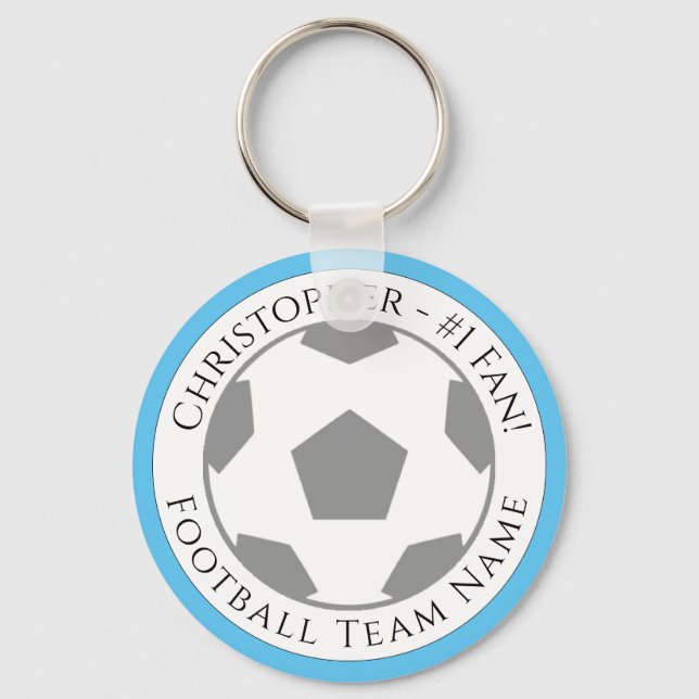 Your Name plus Football Team Name Key Ring (Front)