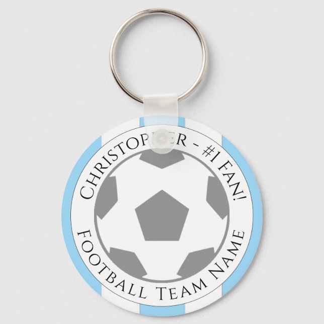 Your Name plus Football Team Name Key Ring (Front)
