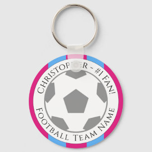 Your Name plus Football Team Name Key Ring