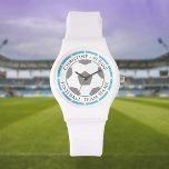 Your Name plus Football Team Name Watch<br><div class="desc">Your own name plus the football team you support on a watch. Light sky blue colour theme.</div>