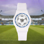 Your Name plus Football Team Name Watch<br><div class="desc">Your own name plus the football team you support on a watch. Blue colour theme.</div>