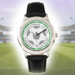 Your Name plus Football Team Name Watch<br><div class="desc">Your own name plus the football team you support on a watch. Green colour theme.</div>