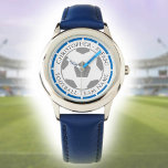 Your Name plus Football Team Name Watch<br><div class="desc">Your own name plus the football team you support on a watch. Blue colour theme.</div>