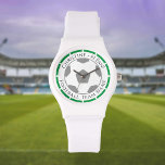 Your Name plus Football Team Name Watch<br><div class="desc">Your own name plus the football team you support on a watch. Green,  green hoops,  or green stripes colour theme.</div>