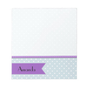 Your Name - Polka Dots, Dotted Pattern - Blue Notepad
