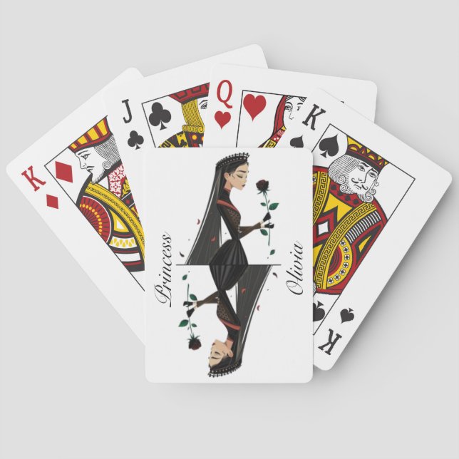 Your Name Princess  Customizable Playing Cards (Back)
