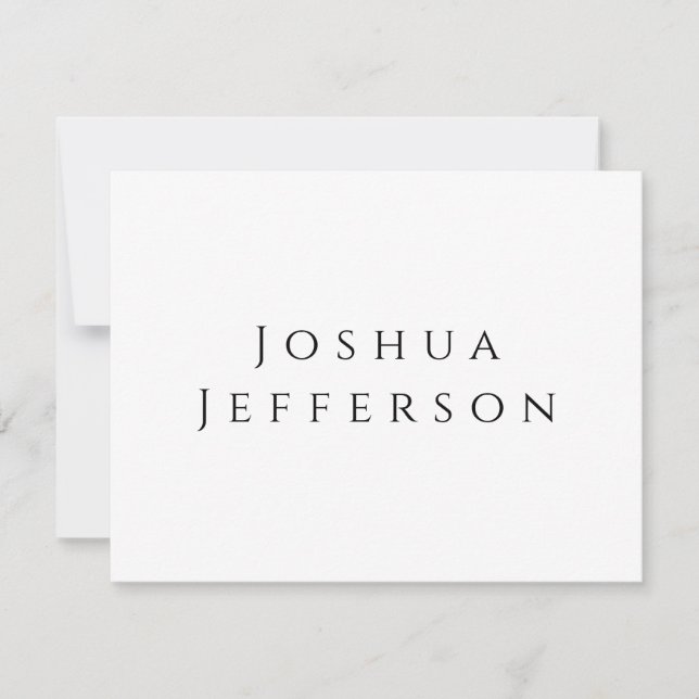 Your Name Professional Creative Plain Black White Card (Front)