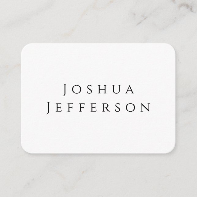 Your Name Professional Creative Plain Black White Enclosure Card (Front)