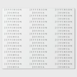 Your Name Professional Creative Plain Black White Wrapping Paper