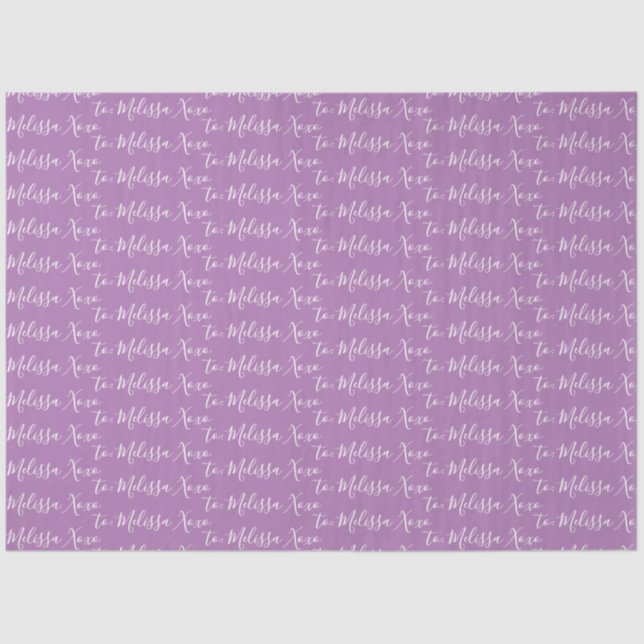 Your Name Purple Tissue Paper (Front)
