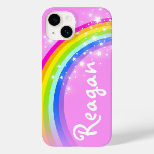 Your name rainbow pink sky stars Case-Mate iPhone 14 case