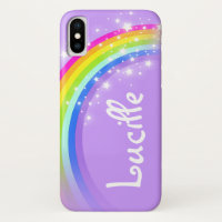 Your name rainbow violet sky iphone case