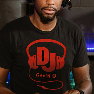 Your name red DJ headphones T-Shirt