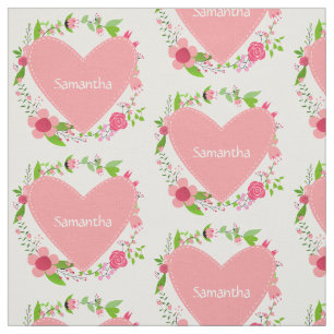 Your Name(s) in a Heart custom fabric