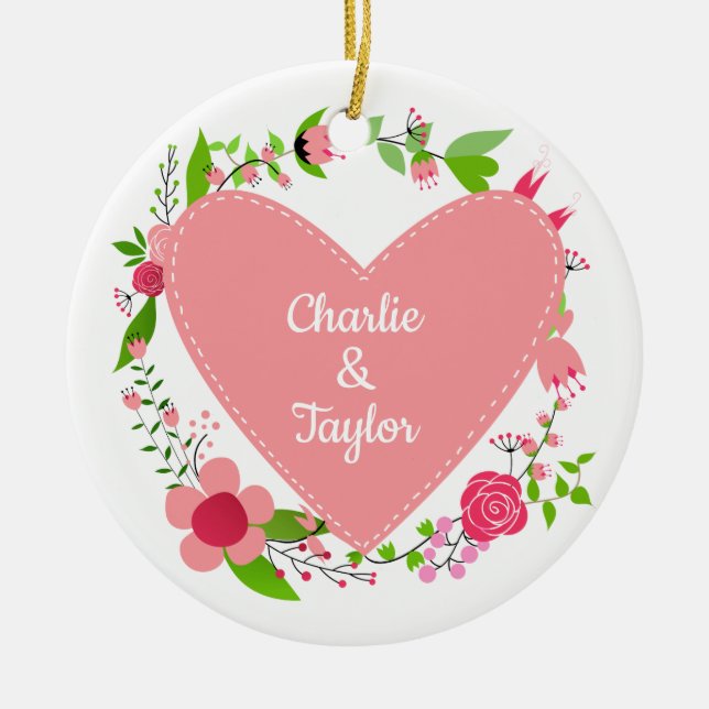 Your Name(s) in a Heart custom ornament (Front)