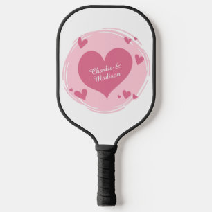 Your Name(s) in a Heart Pickleball Paddle
