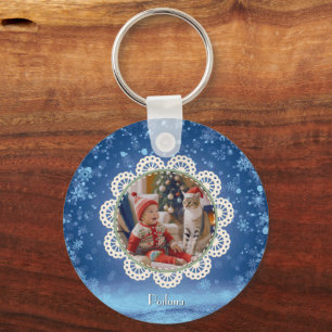[Your name]'s Poiluna Christmas Metal Circle Key Ring
