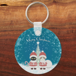 [Your name]'s Poiluna Christmas Metal Circle Key Ring