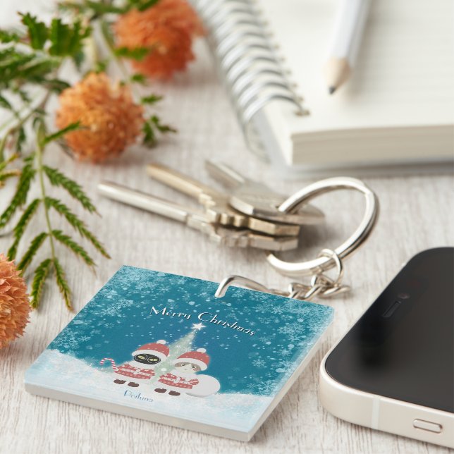 [Your name]'s Poiluna Christmas Square Key Ring (Front Right)