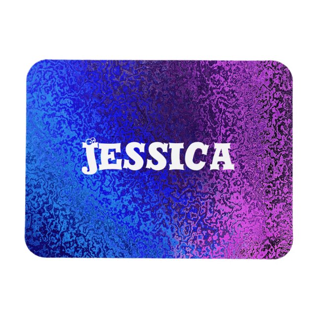 Your Name Shades of Blue & Purple Magnet (Horizontal)