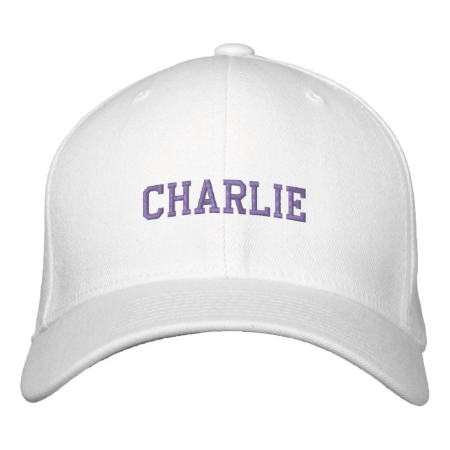 Your Name | Silver Grey Modern Trendy Stylish Embroidered Hat (Front)