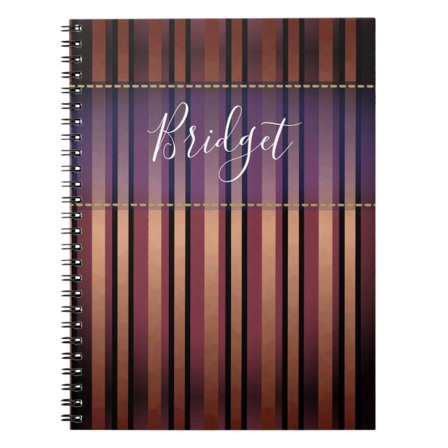 Your Name Stripes Notebook (Front)