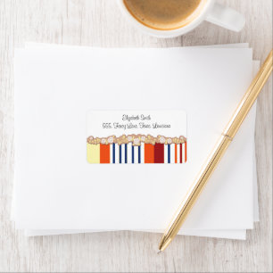 Your Name - Stripes, Parallel Lines - Yellow Blue Label
