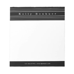 Your Name & Stripes Purple & Pink Notepad