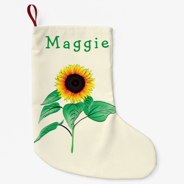 Your Name Sunflowers Christmas Stocking (Front)