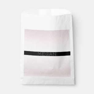 Your Name Thin White & Sublte Rose Ombre Stripes Favour Bags