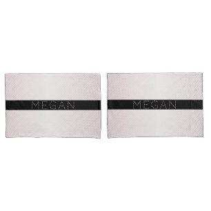 Your Name Thin White & Sublte Rose Ombre Stripes Pillowcase