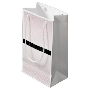 Your Name   Thin White & Sublte Rose Ombre Stripes Small Gift Bag