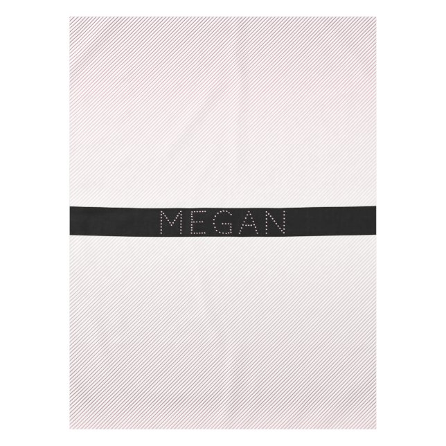 Your Name | Thin White & Sublte Rose Ombre Stripes Tablecloth (Front)