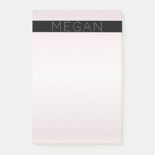 Your Name   Thin White & Subtle Rose Ombre Stripes Post-it Notes