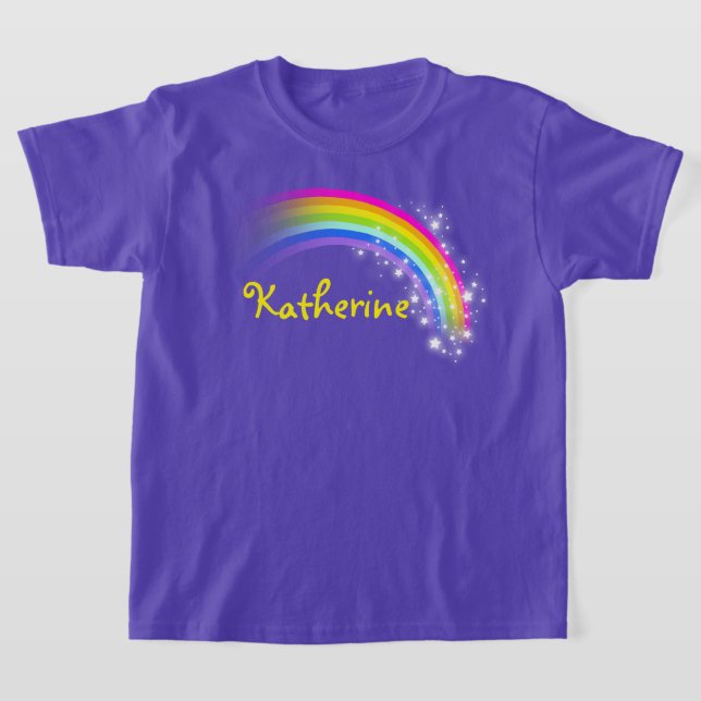 Your name up to 9 letters rainbow violet top (Laydown)