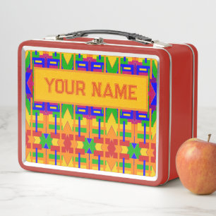 Your Name Vintage Inspired Graphic Art Metal Lunch Box