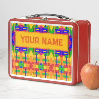 Your Name Vintage Inspired Graphic Art Metal Lunch Box