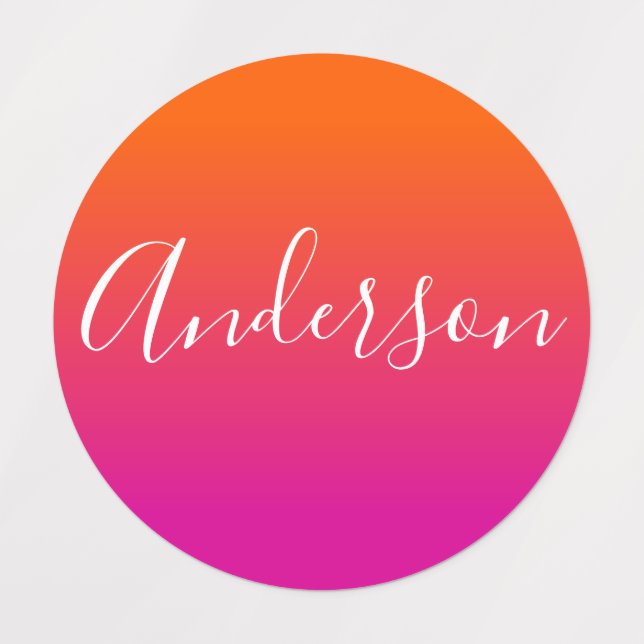 Your Name | White Script on Orange/Pink Gradient (Design 1)