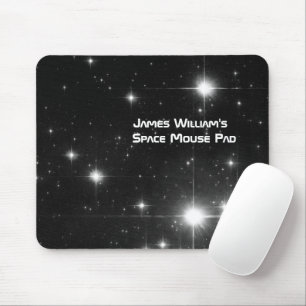 Your Name with Stars in Deep Space Mouse Mat