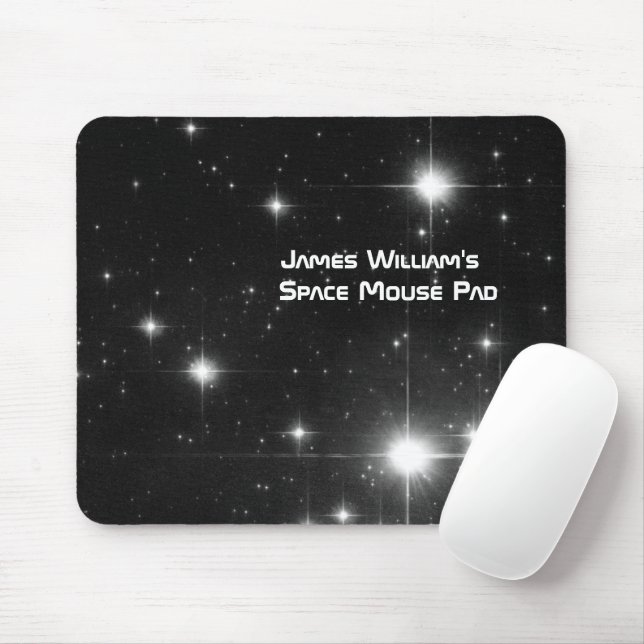 Your Name with Stars in Deep Space Mouse Mat (With Mouse)